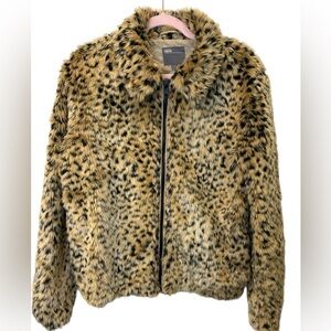 ASOS Leopard Print Zip-Up Bomber Jacket Size S